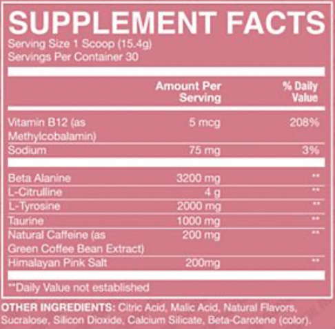 Prueba Essential Pre Entreno de CBUM x RAW de Get Fit México, que ofrece 30 porciones (1 cucharada/15,4 g cada una). Disfruta de energía duradera con vitamina B12, sodio y beta-alanina. Mejora la concentración con L-citrulina y cafeína natural. Enriquecido con sal rosa del Himalaya para darle sabor.