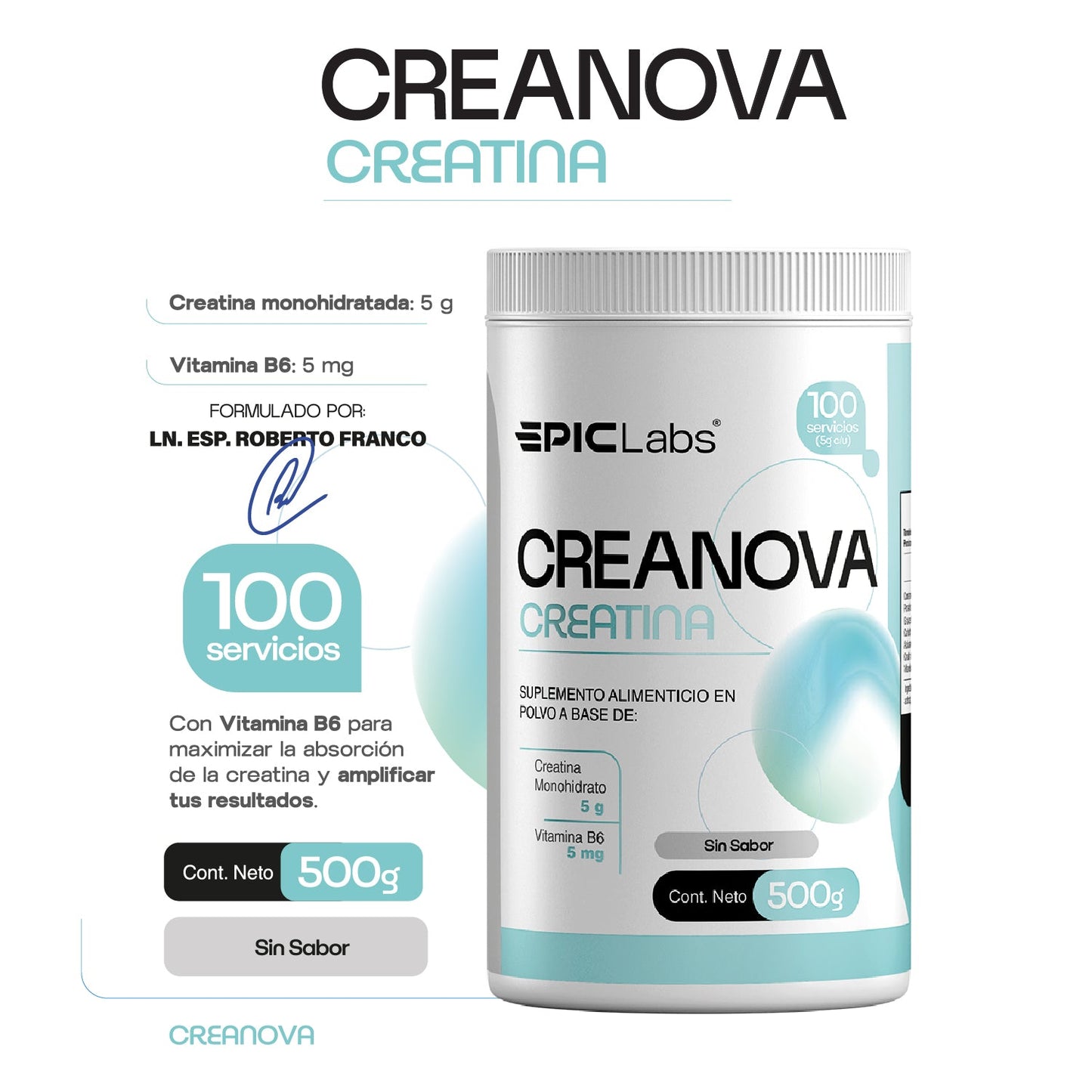 CREANOVA® | Creatina + B6 de alta absorción