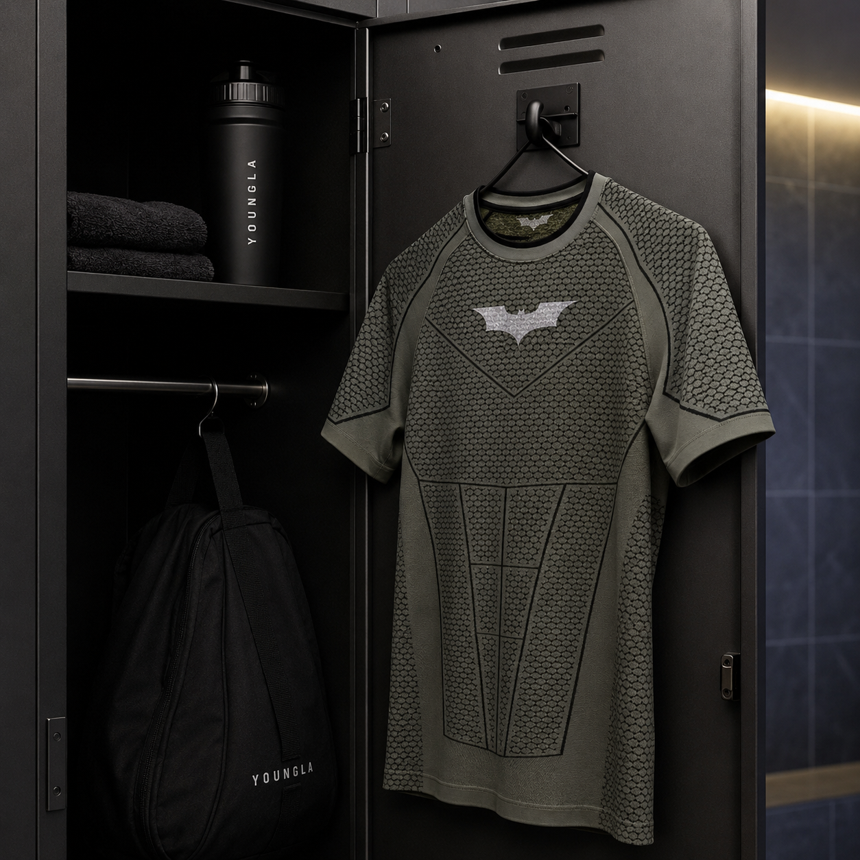 Playera de Compresión Batman YOUNGLA | Ropa Deportiva Premium para Gym