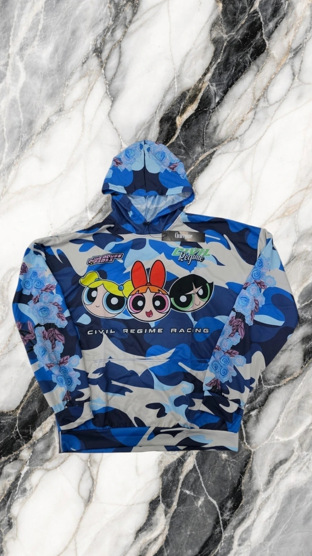 Sudadera Civil Regime x Powerpuff Girls Racing Azul - frente