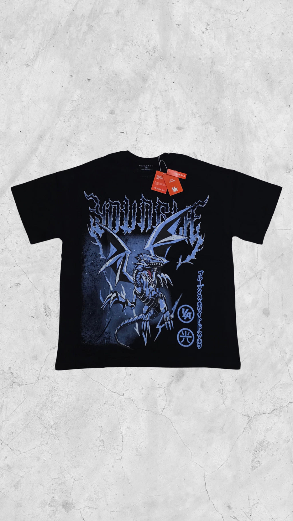 Playera YoungLA Dragon Azul Premium