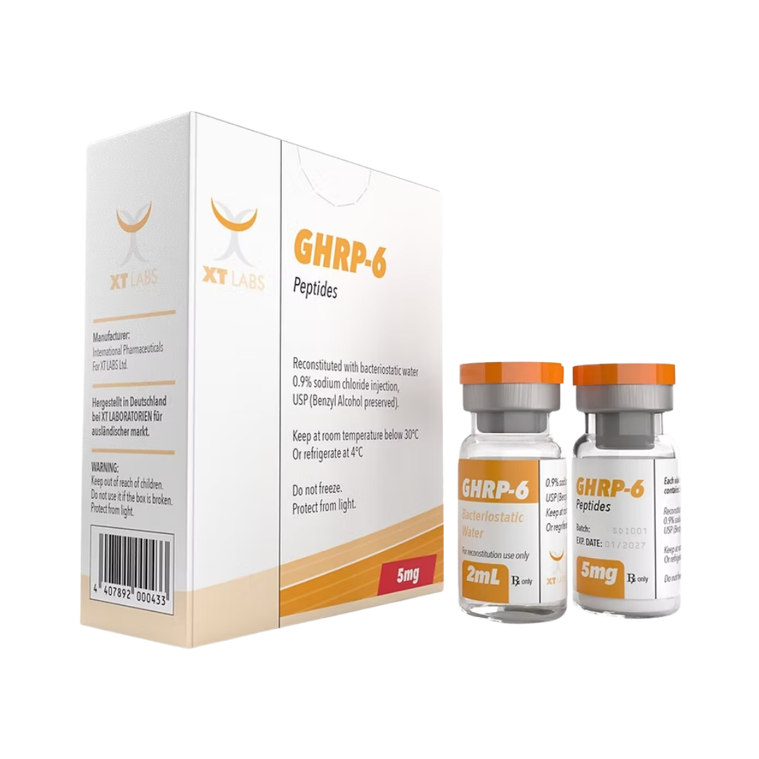 
      GHRP-6 XT Labs 5mg/2ml | Péptido Secretagogo de Hormona de Crecimiento
    