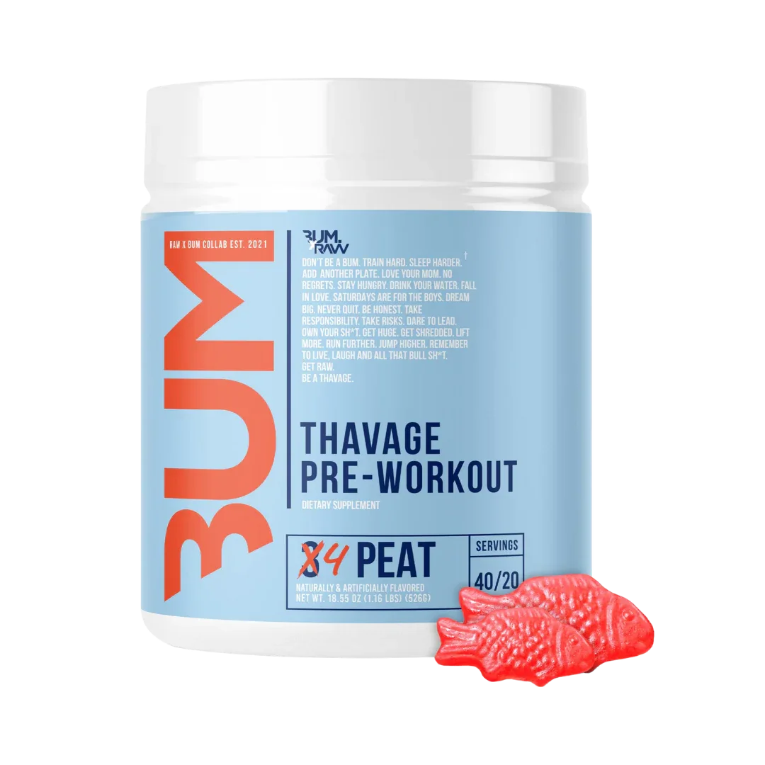 Thavage Pre-Entreno CBUM x RAW - Bombeo y Energía 40 Tomas - Get Fit Mexico