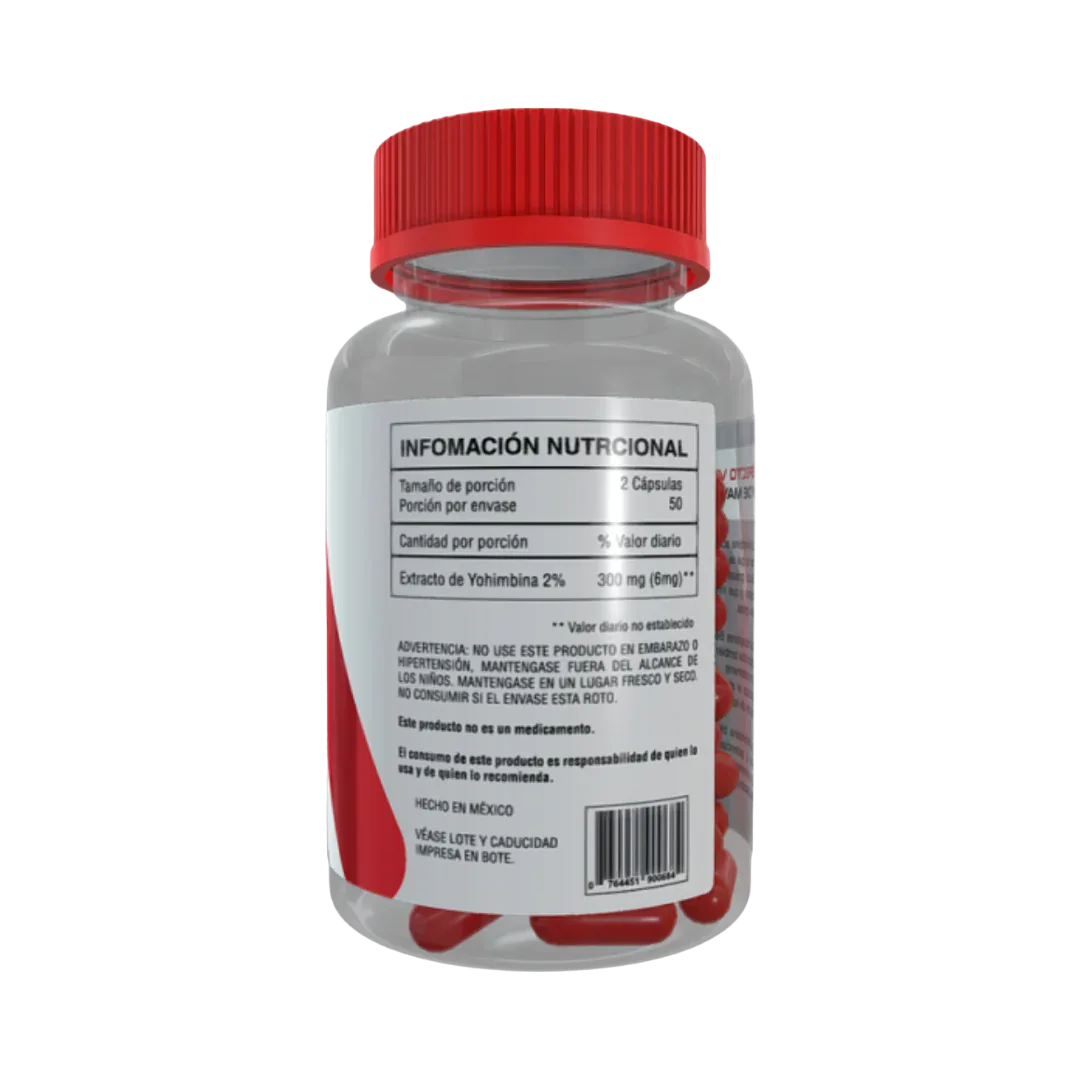 Yohimbina ADA 6mg - Quema Grasa y Enfoque Mental 60 Cápsulas - Get Fit Mexico