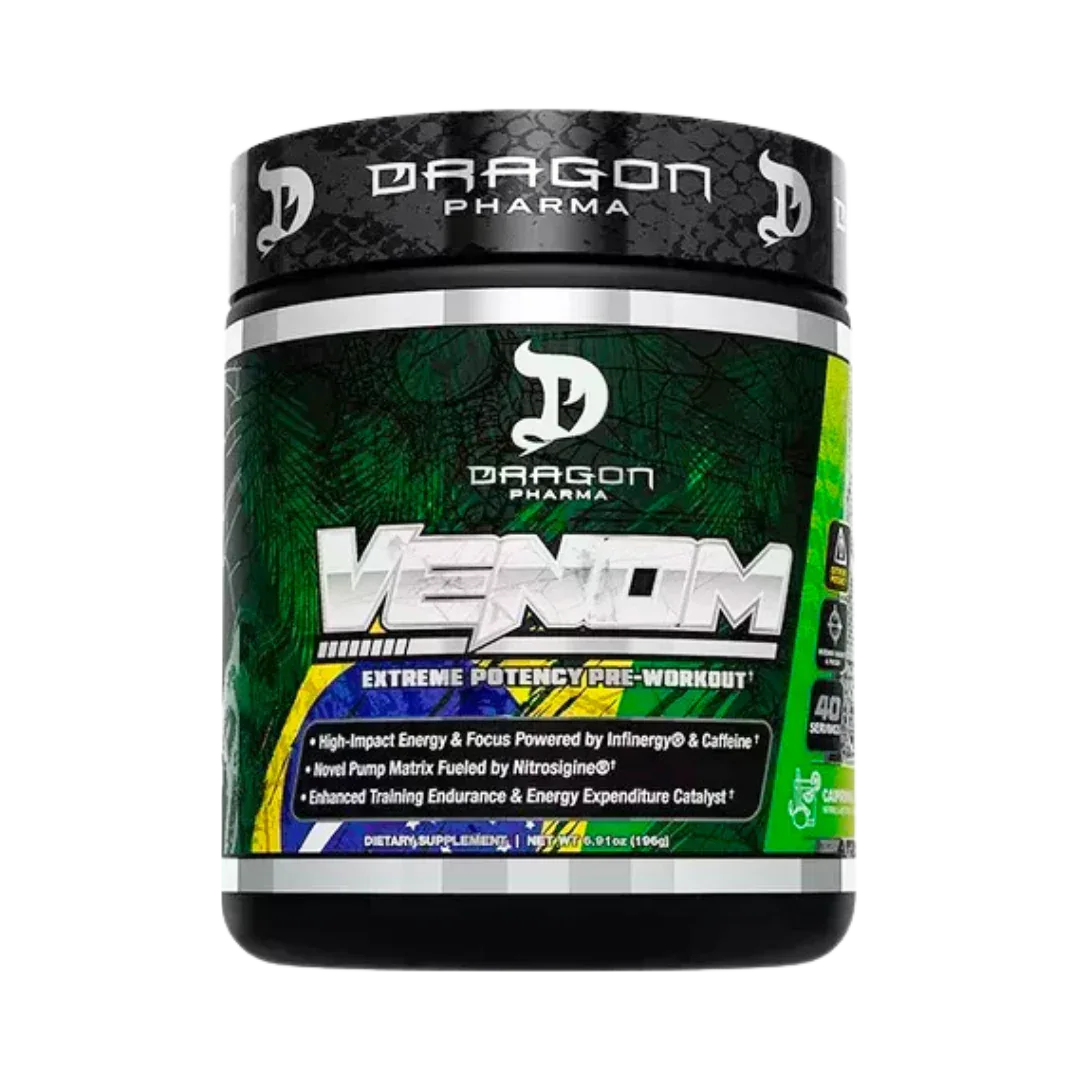 Venom Pre-Entreno Dragon Pharma - 375mg Cafeína 20 Tomas - Get Fit Mexico