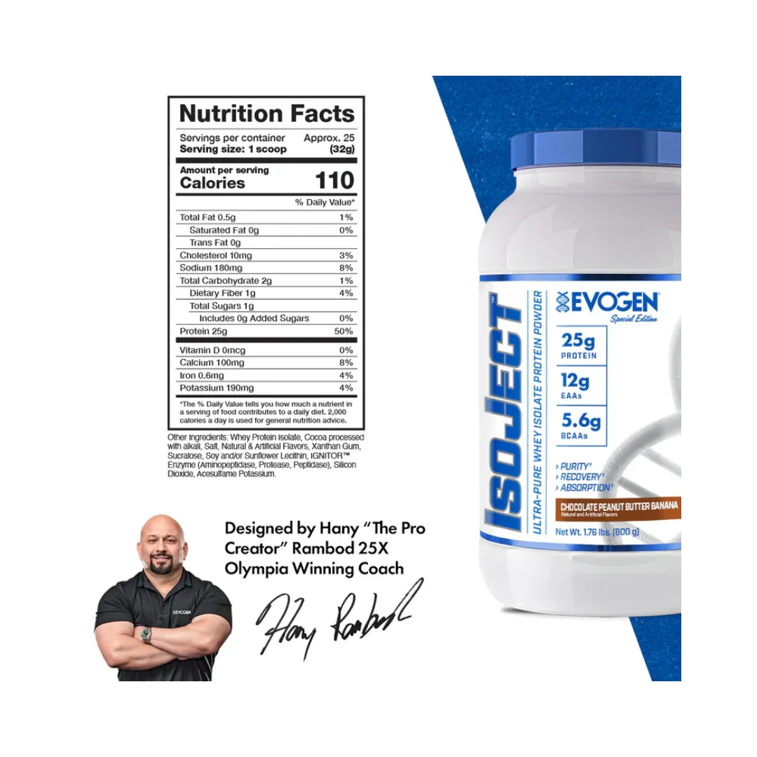 Proteína Aislada Isoject Whey 1.76lbs - EVOGEN - Get Fit Mexico