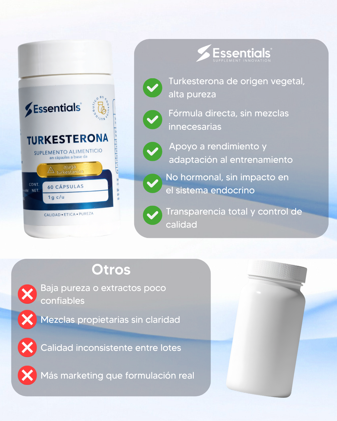 Turkesterona Essentials - Comparativo de calidad
