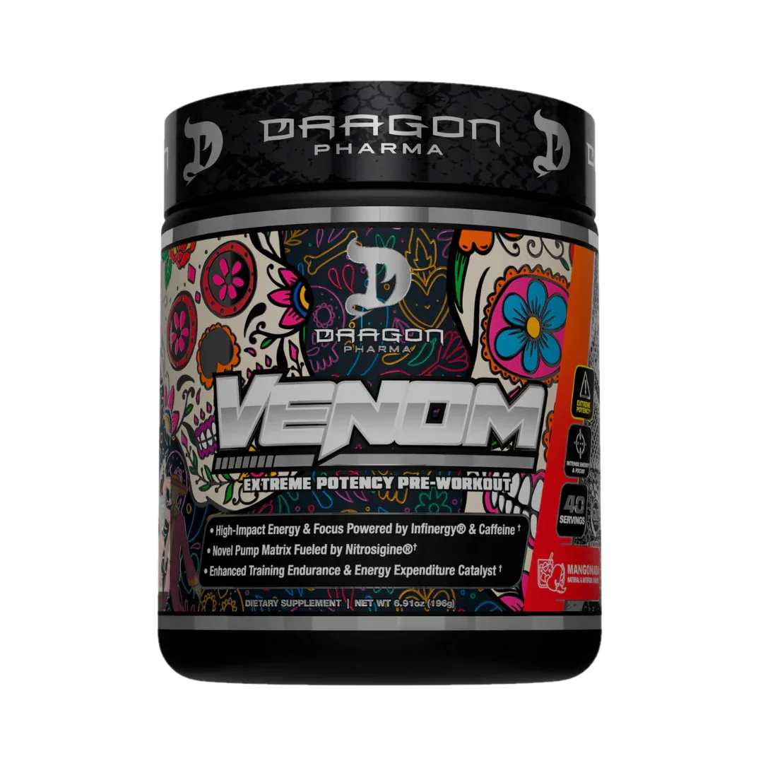 Venom Pre-Entreno Dragon Pharma - 375mg Cafeína 20 Tomas - Get Fit Mexico
