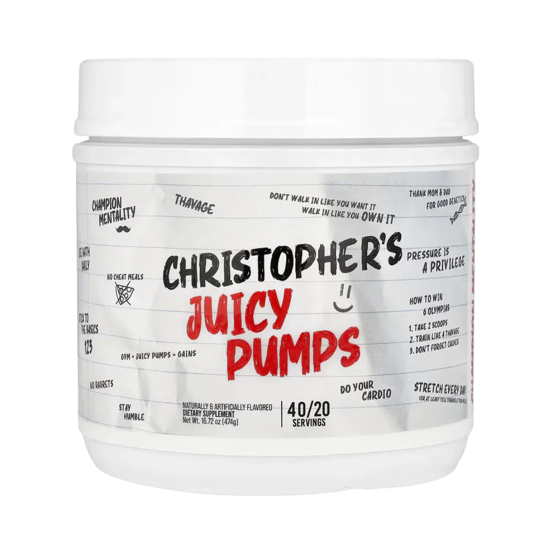 CBUM Pre-Entreno Sin Estimulantes Christopher´s Juicy Pumps - RAW NUTRITION - Get Fit Mexico