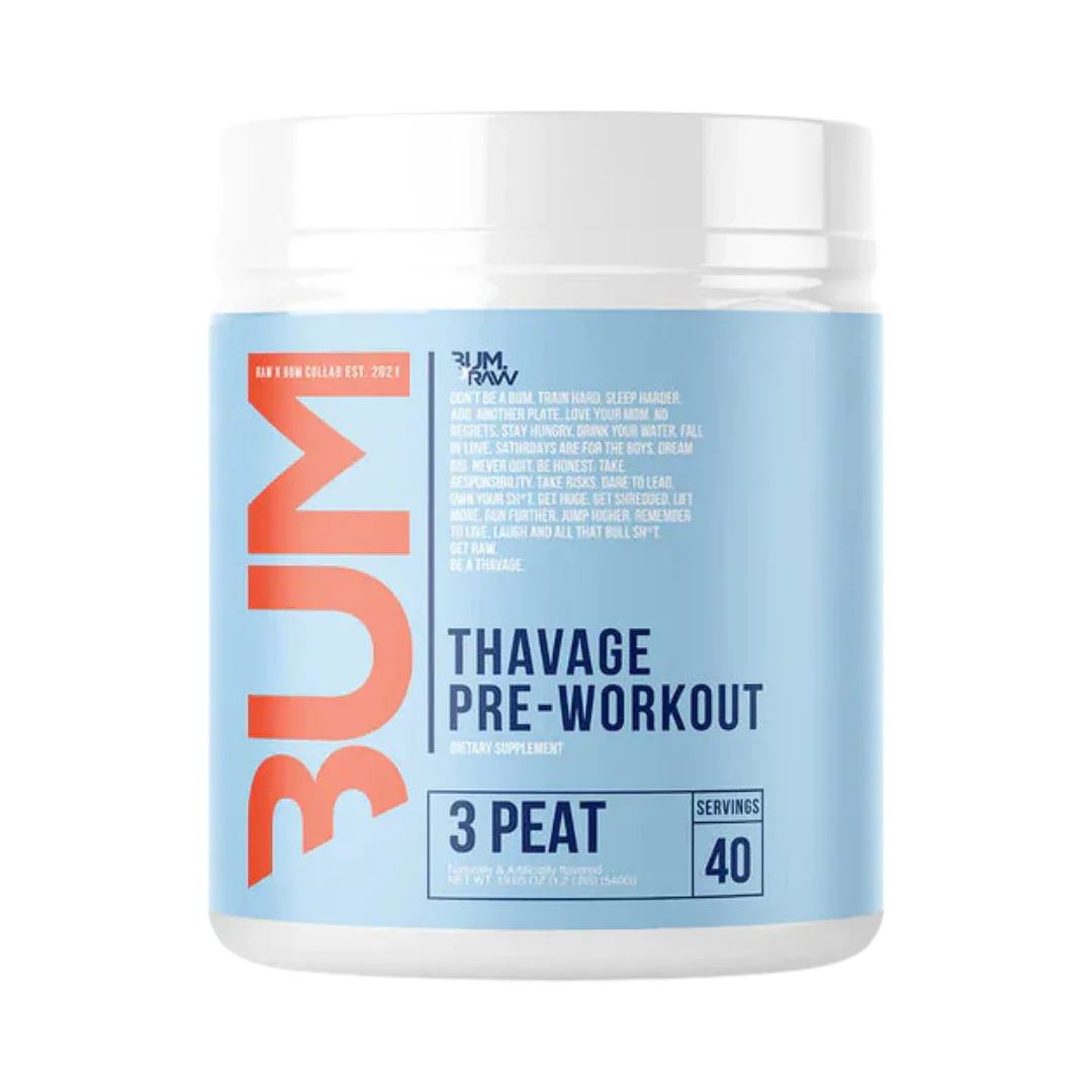 Thavage Pre-Entreno CBUM x RAW - Bombeo y Energía 40 Tomas - Get Fit Mexico