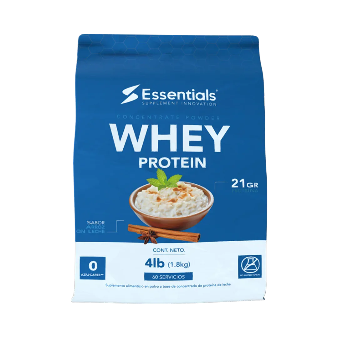 Whey Protein Concentrate 4lbs Essentials - 22g Proteína - Get Fit Mexico