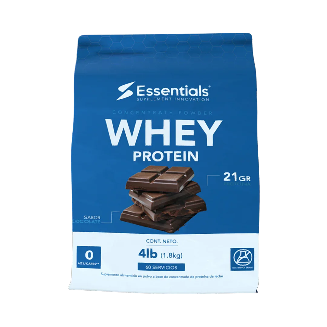 Whey Protein Concentrate 4lbs Essentials - 22g Proteína - Get Fit Mexico