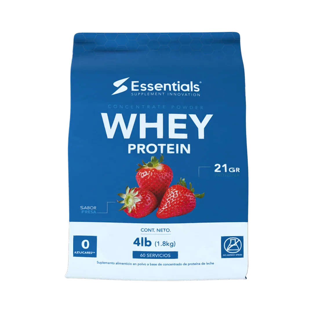 Whey Protein Concentrate 4lbs Essentials - 22g Proteína - Get Fit Mexico