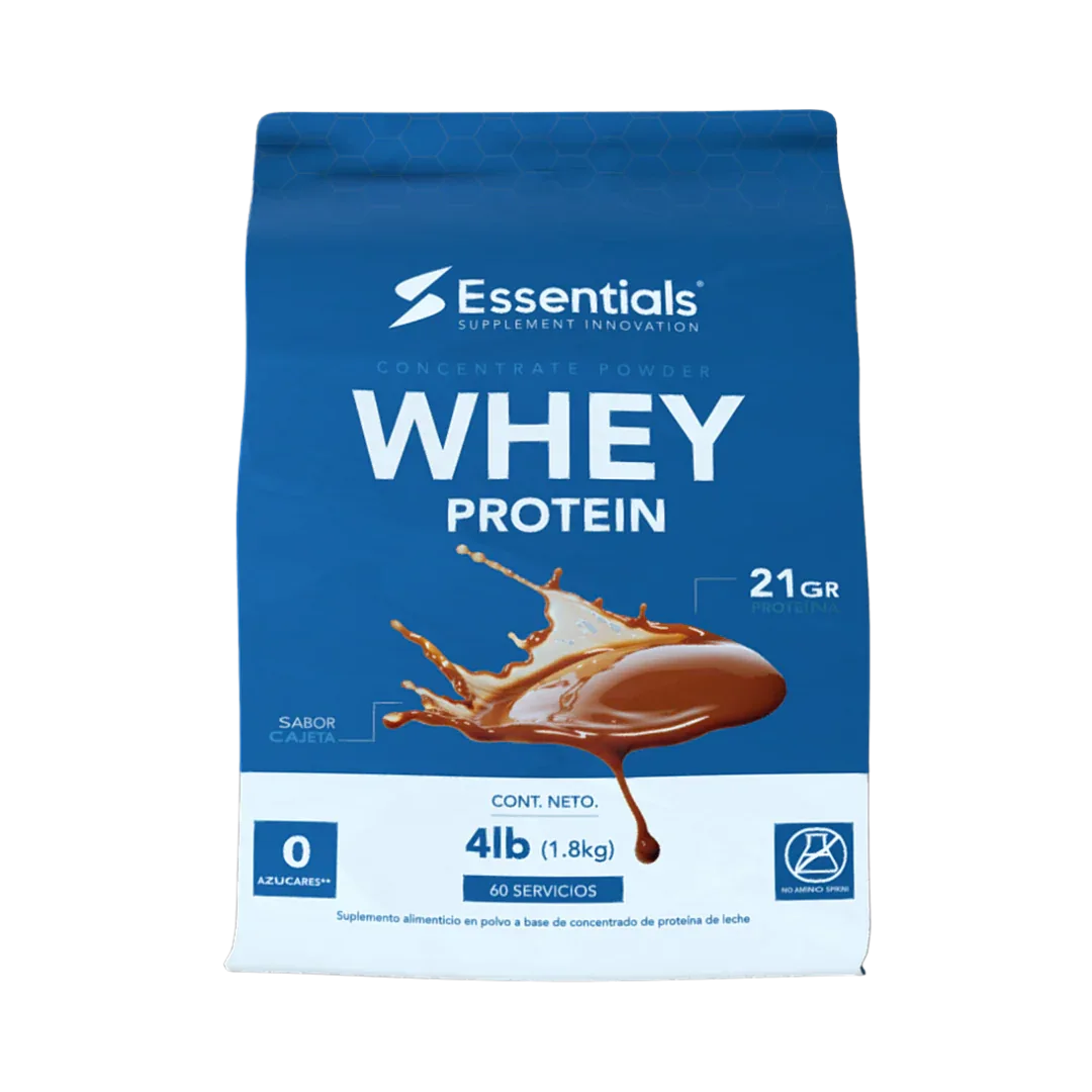 Whey Protein Concentrate 4lbs Essentials - 22g Proteína - Get Fit Mexico