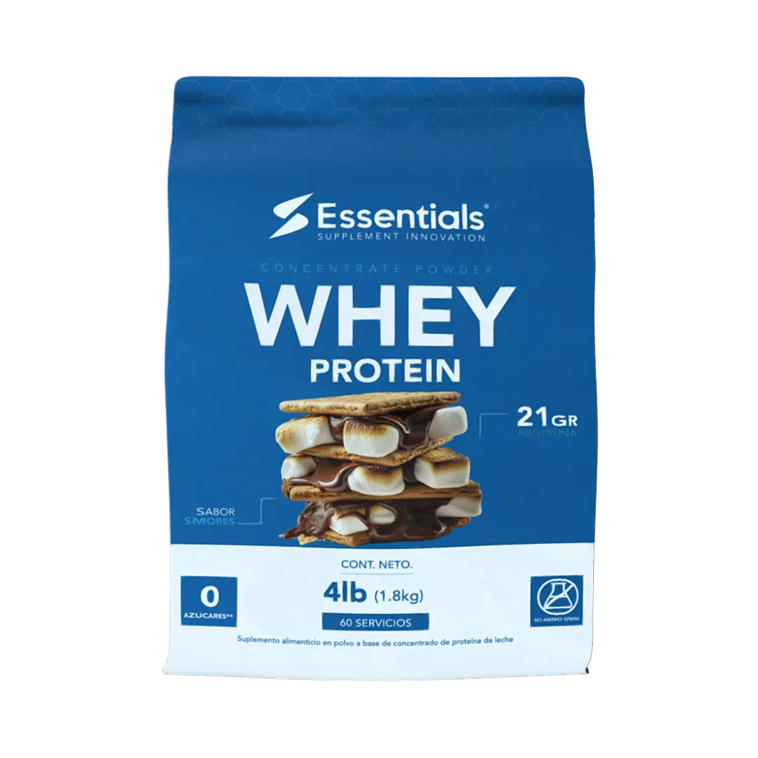 Whey Protein Concentrate 4lbs Essentials - 22g Proteína - Get Fit Mexico