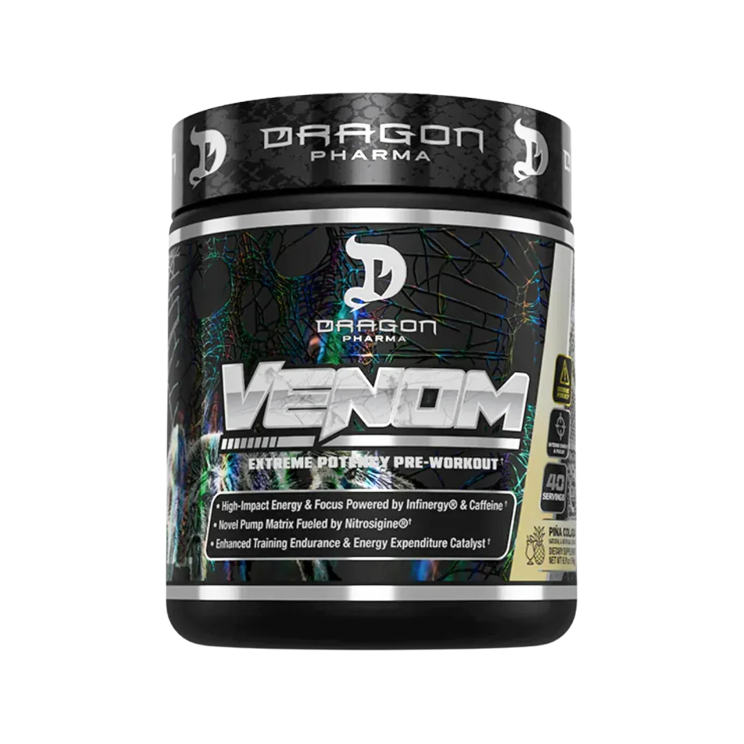 Venom Pre-Entreno Dragon Pharma - 375mg Cafeína 20 Tomas - Get Fit Mexico