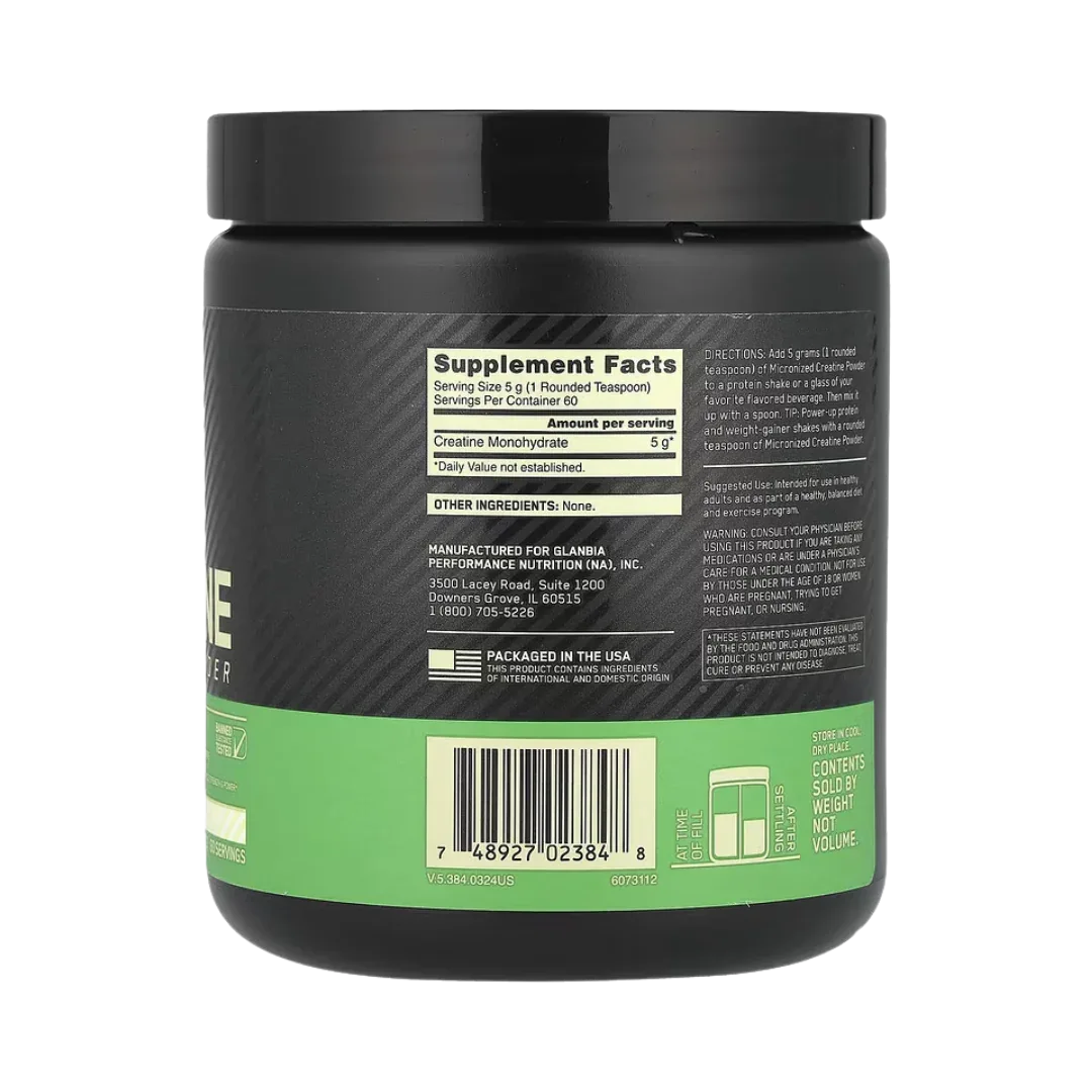 Creatina Monohidrato Micronizada Optimum Nutrition - Fuerza - Get Fit Mexico