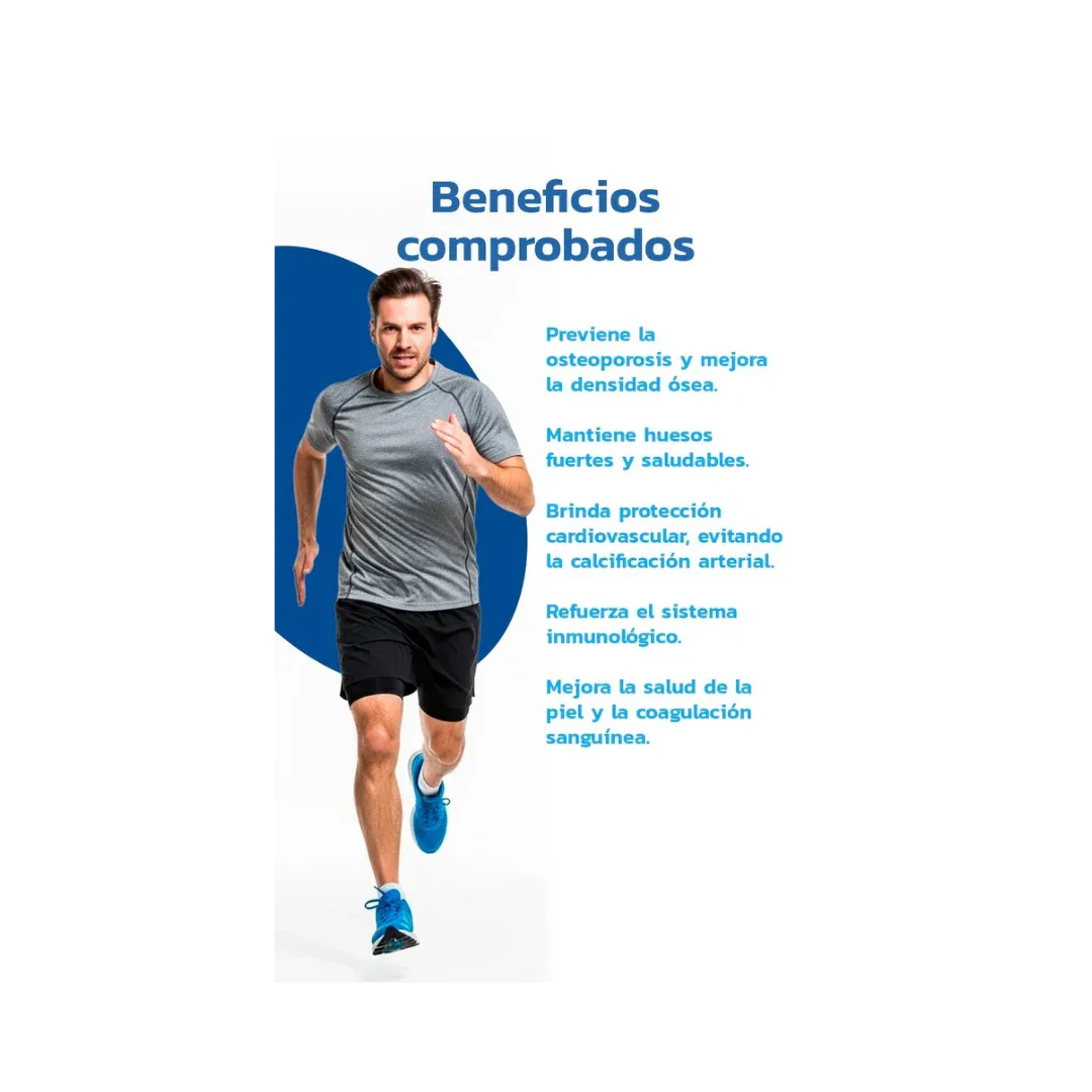 Vitamina D3 + K2 - 500ui Alta Absorción | Huesos Fuertes y Salud Cardiovascular - 60 Cáps - ESSENTIALS - Get Fit Mexico