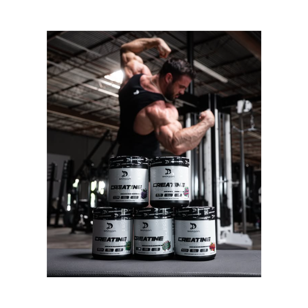 Creatina Monohidrato con Sabor Dragon Pharma Essentials - 45 Servicios para Aumentar Fuerza y Masa Muscular