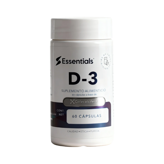 Vitamina D3 5000 UI - Fortalece Sistema Inmune y Huesos - 60 Cápsulas - ESSENTIALS