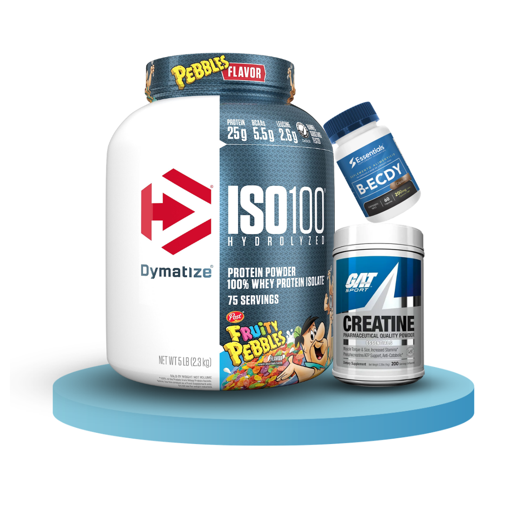 Combo Masa Muscular: ISO100 + Creatina GAT + Ecdisterona