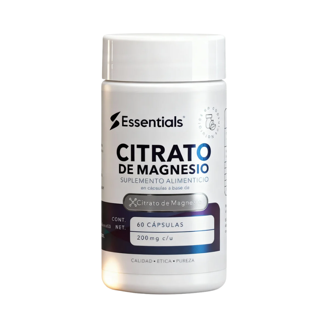 Citrato de Magnesio Essentials 200mg - 60 Cápsulas