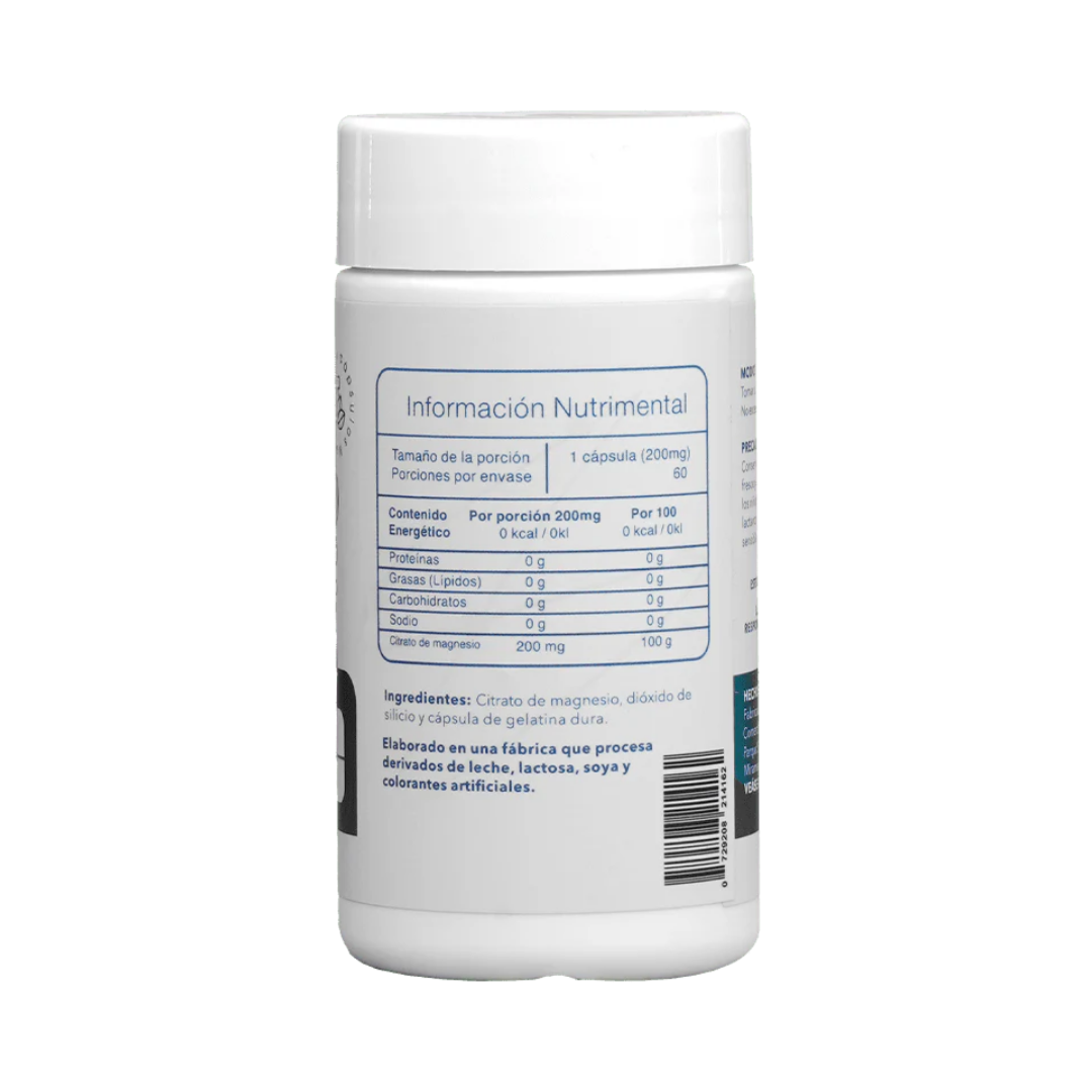 Citrato de Magnesio Essentials 200mg - 60 Cápsulas