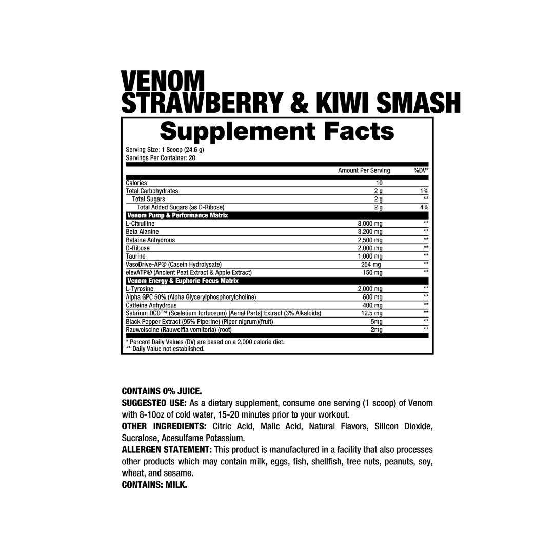 Pre-Entreno Venom Fully Loaded Catalyst Avanzado con Patentes | Máximo Rendimiento Dragon Pharma