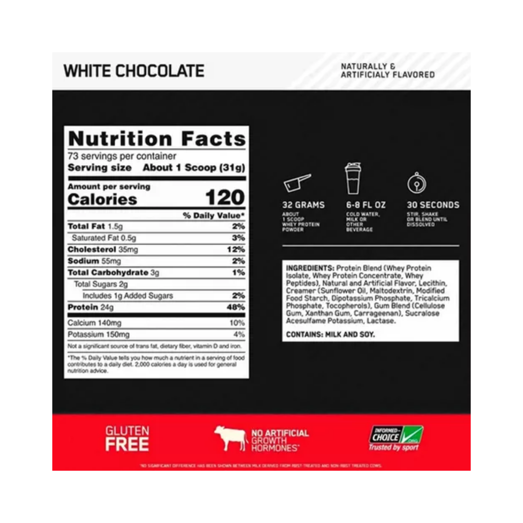 Gold Standard Whey 5lbs Optimum Nutrition - 24g Proteína