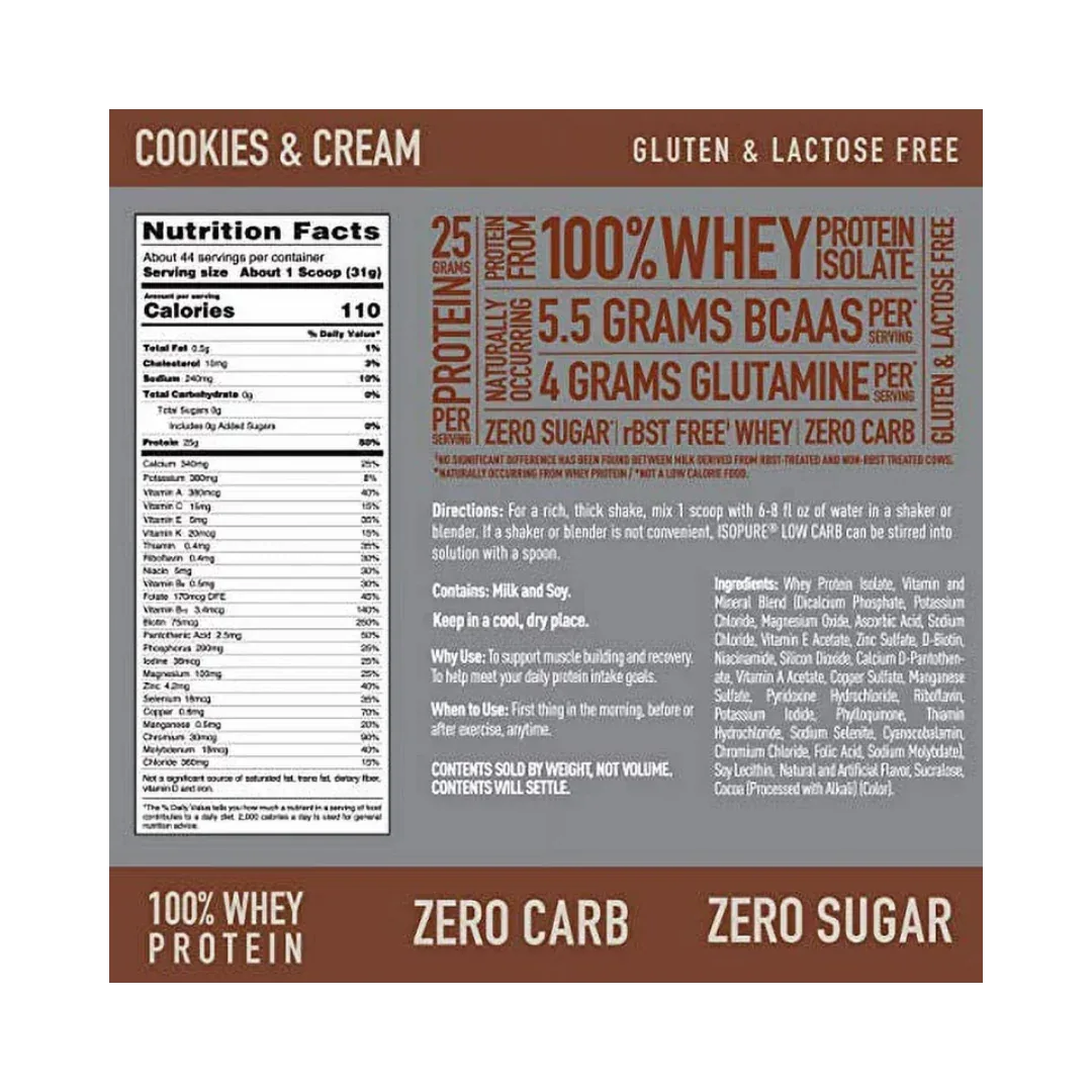 Zero Carb Protein 3lbs - ISOPURE - Get Fit Mexico