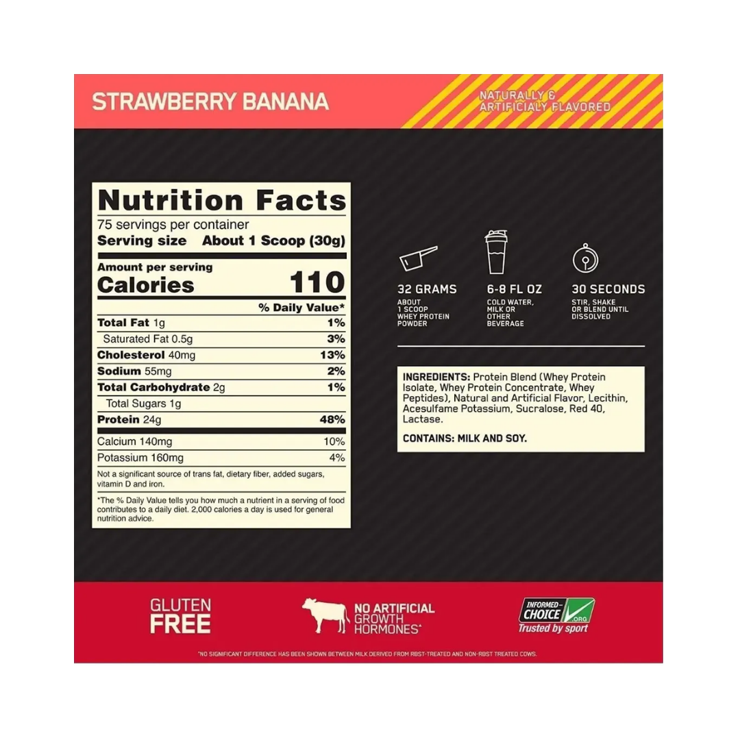 Gold Standard Whey 5lbs Optimum Nutrition - 24g Proteína