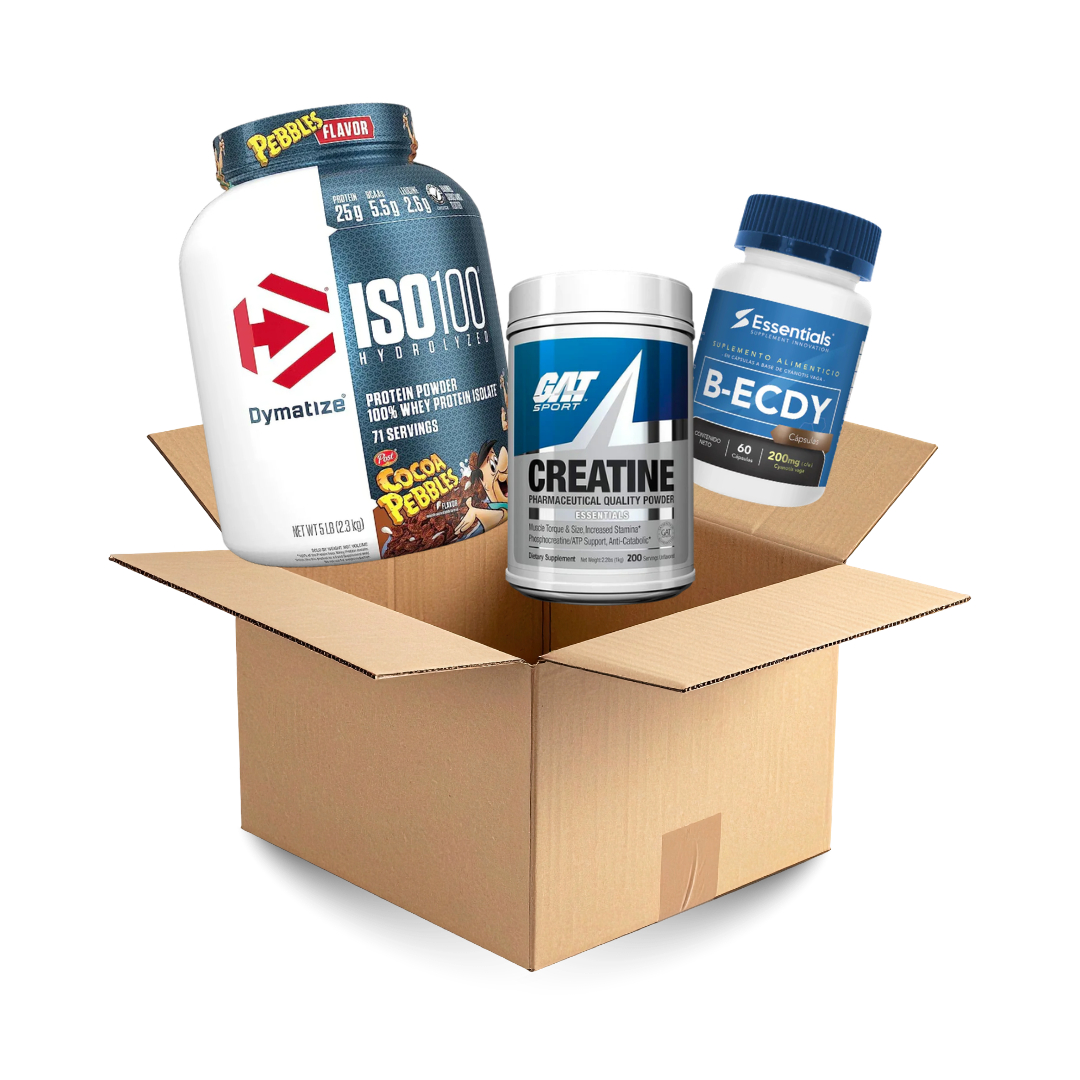 Combo Masa Muscular: ISO100 + Creatina GAT + Ecdisterona