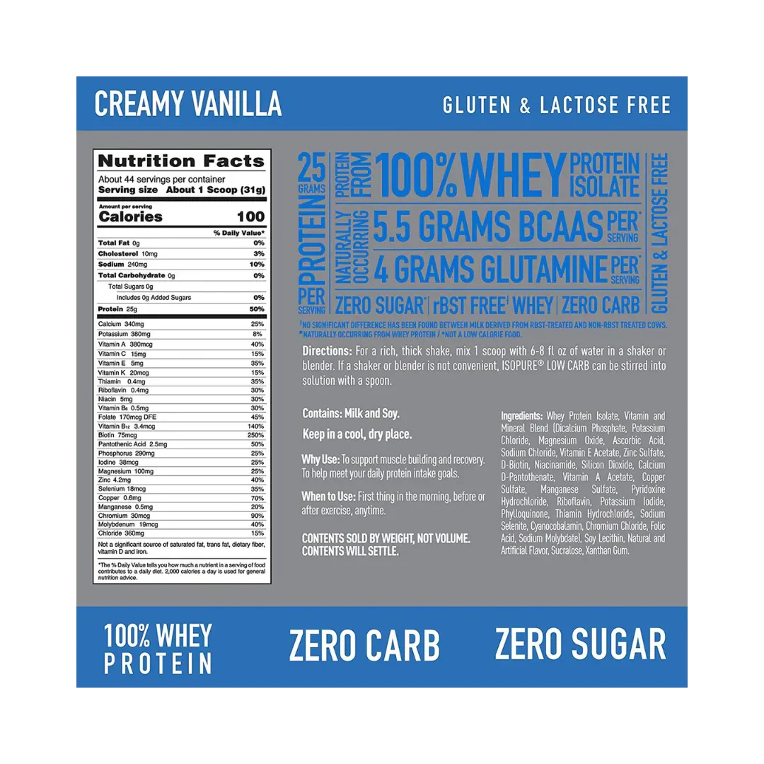 Zero Carb Protein 3lbs - ISOPURE - Get Fit Mexico