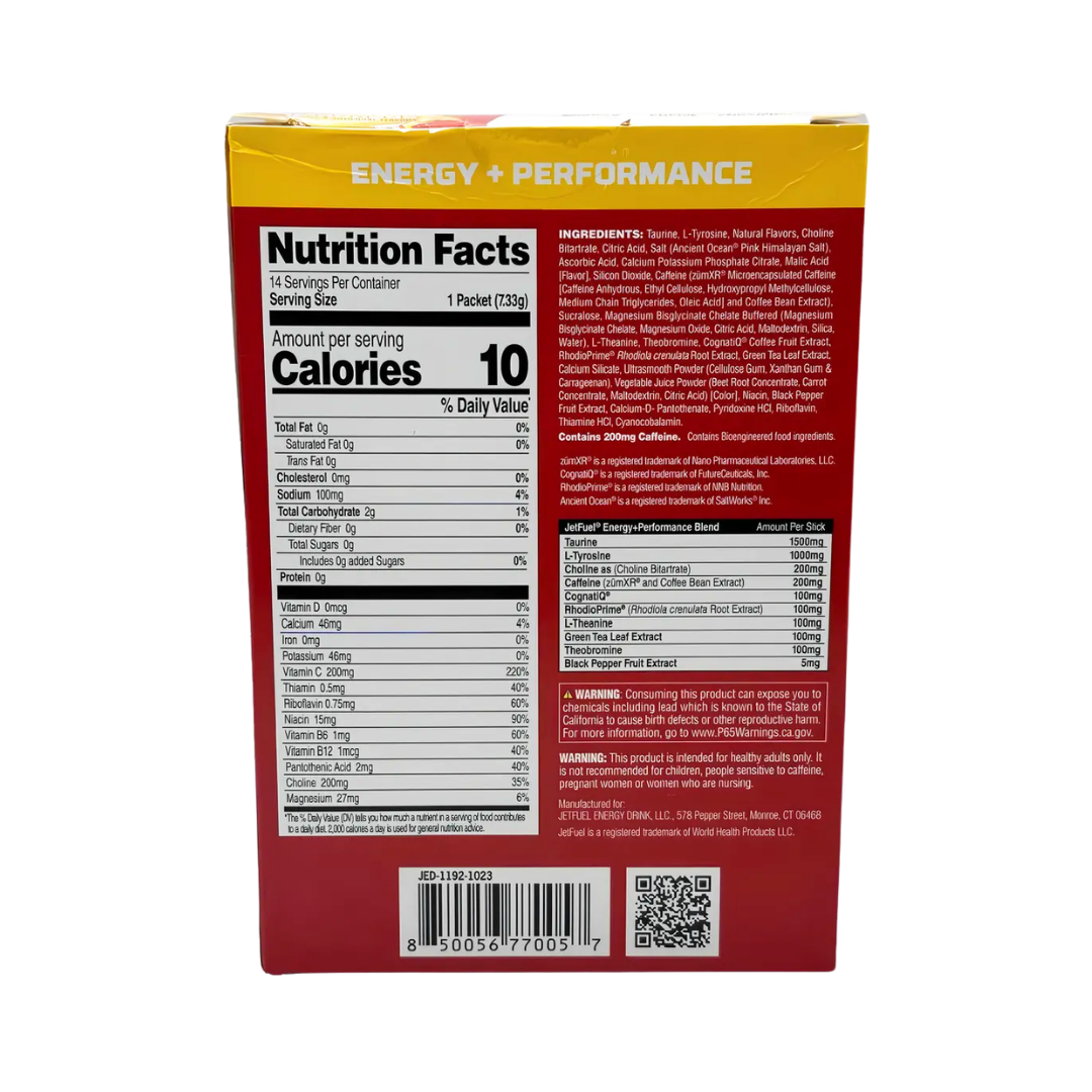 Energy sticks Electrolitos Jet Fuel | Apoyo en energía, enfoque y antioxidantes