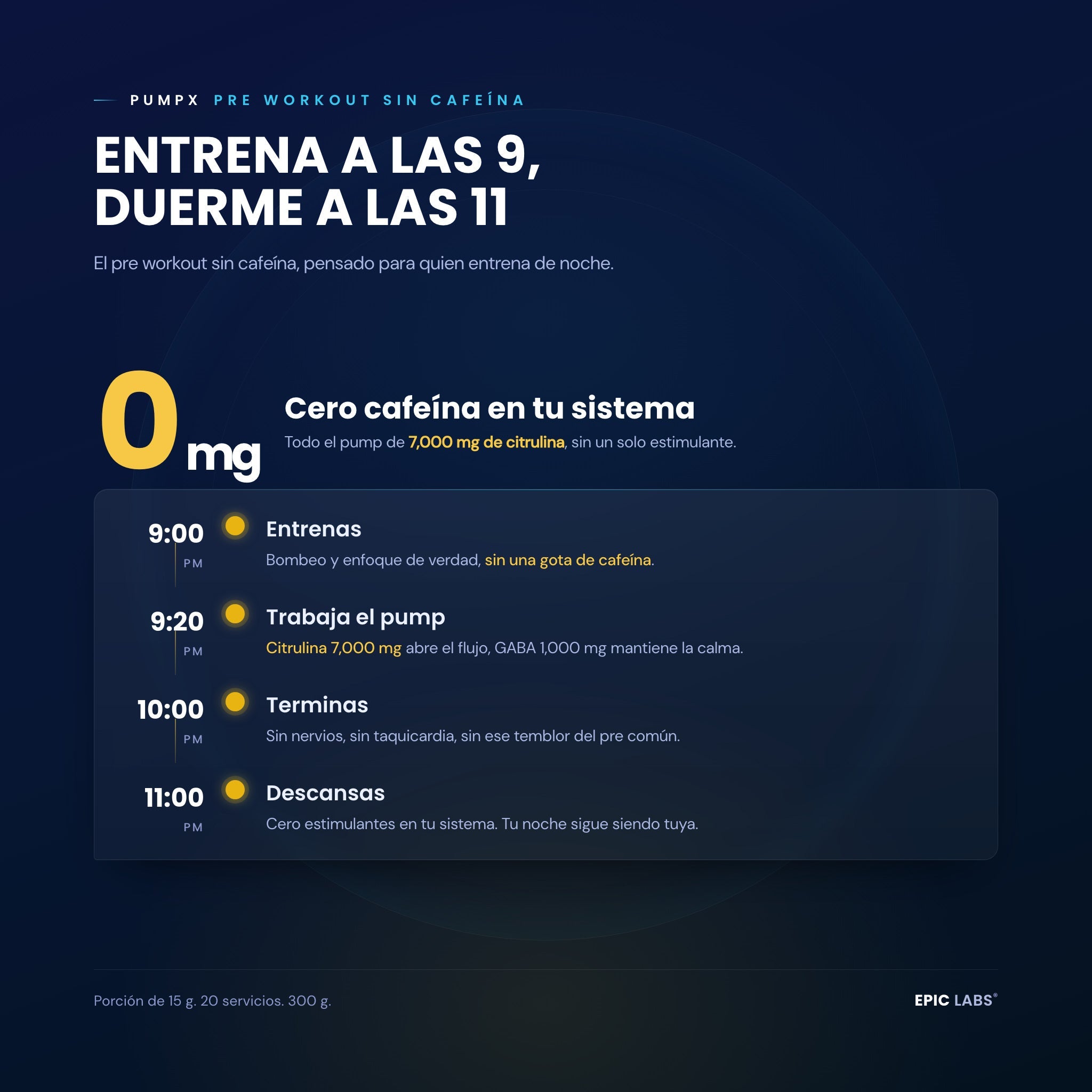 PUMPX® | Preentreno Sin Estimulantes 30 Tomas | Enfoque y Bombeo Extremo