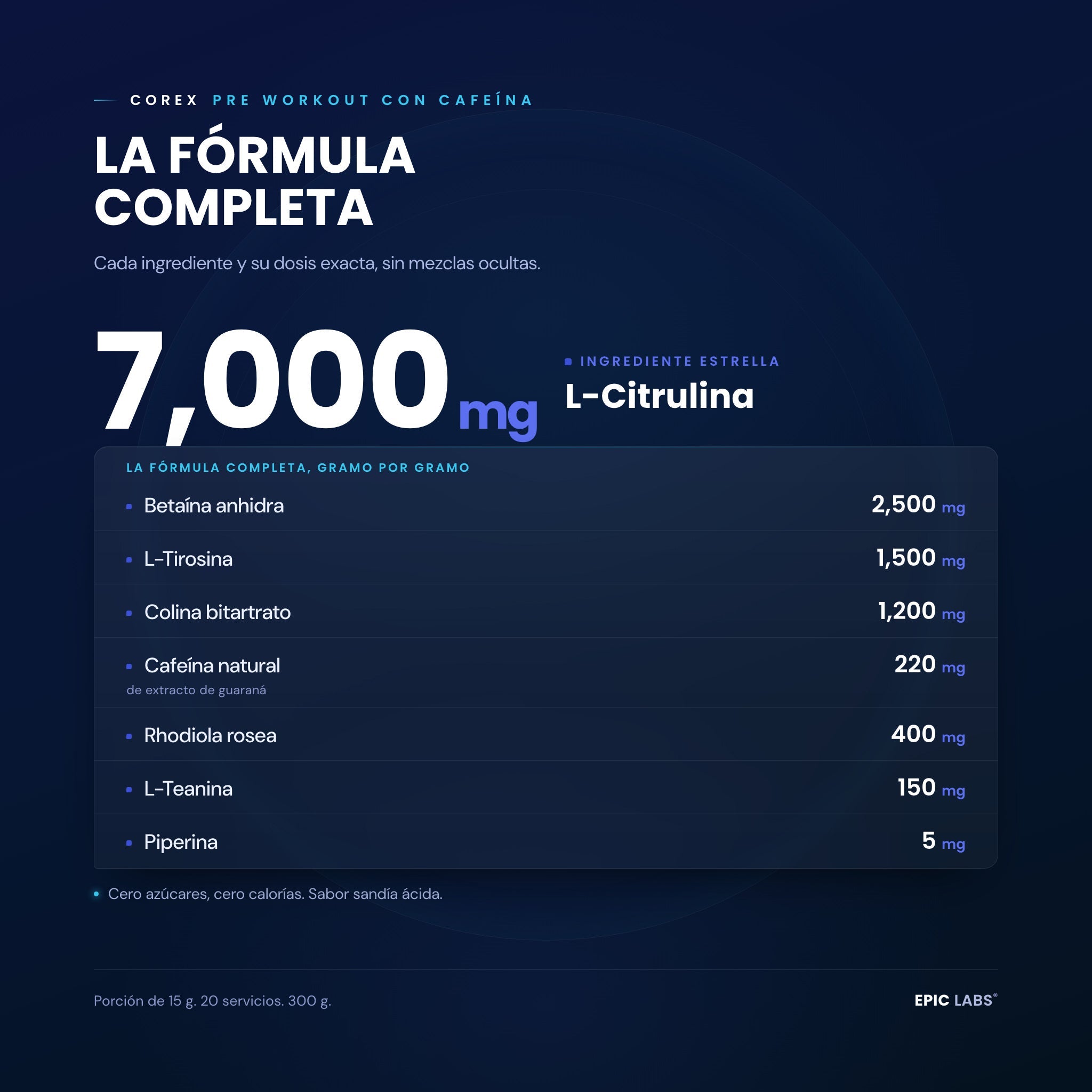 COREX® | Preentreno Clínico | Energía + Enfoque + Bombeo