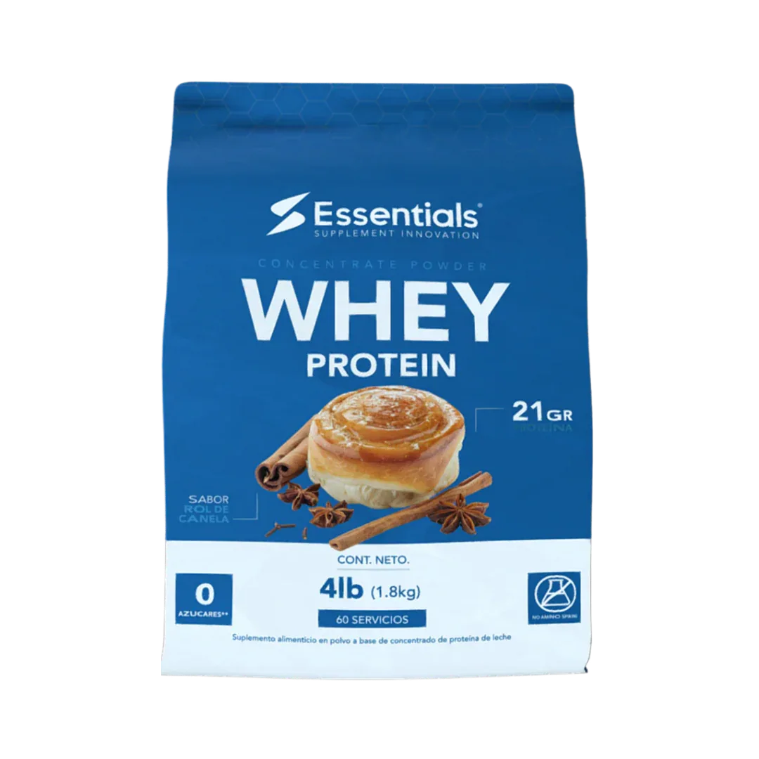Whey Protein Concentrate 4lbs Essentials - 22g Proteína - Get Fit Mexico