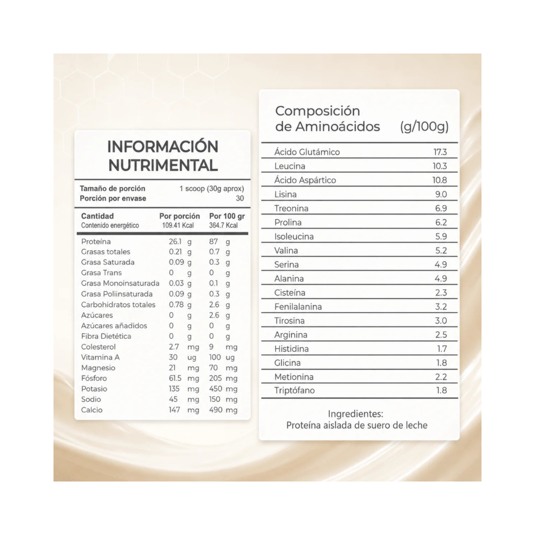 Isolate Essentials | Proteína Aislada 26g | Sin Sabor | 30 Servicios