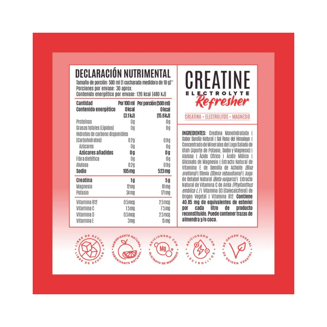 Creatina + Electrolitos Refresher con Patente CreaClean® 300g | Birdman