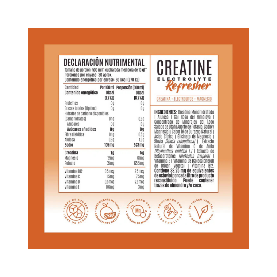 Creatina + Electrolitos Refresher con Patente CreaClean® 300g | Birdman