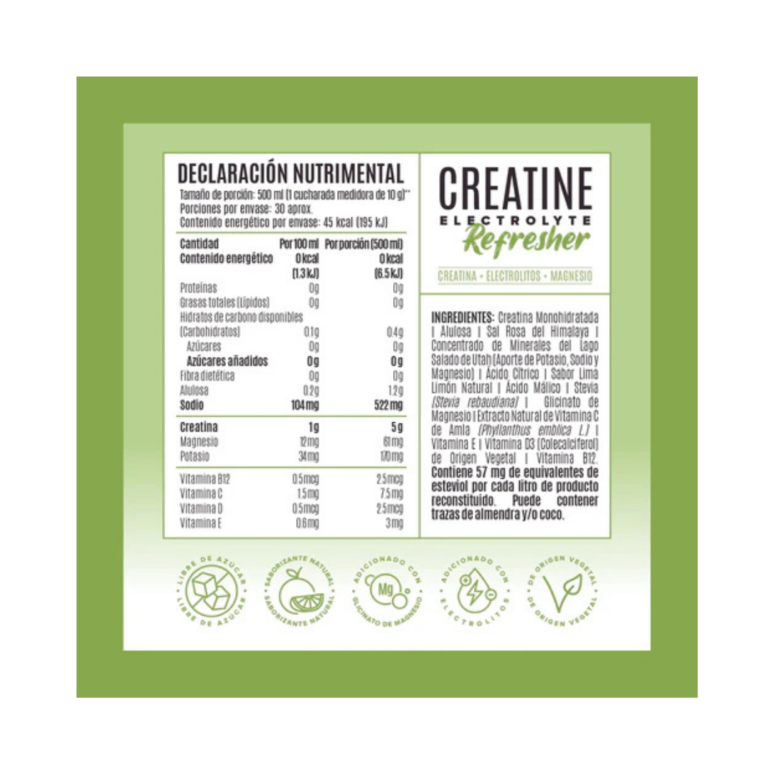 Creatina + Electrolitos Refresher con Patente CreaClean® 300g | Birdman