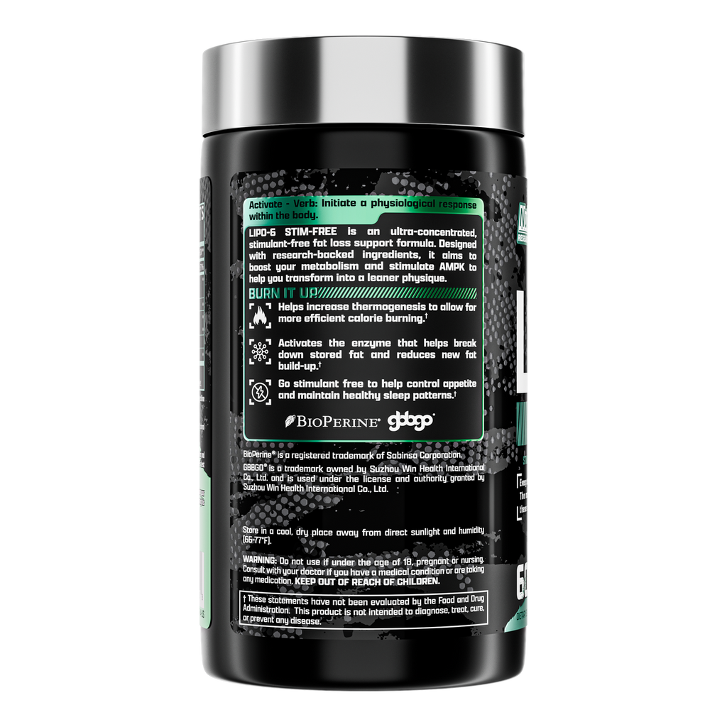 Nutrex Lipo-6 Black Stim-Free - panel de ingredientes