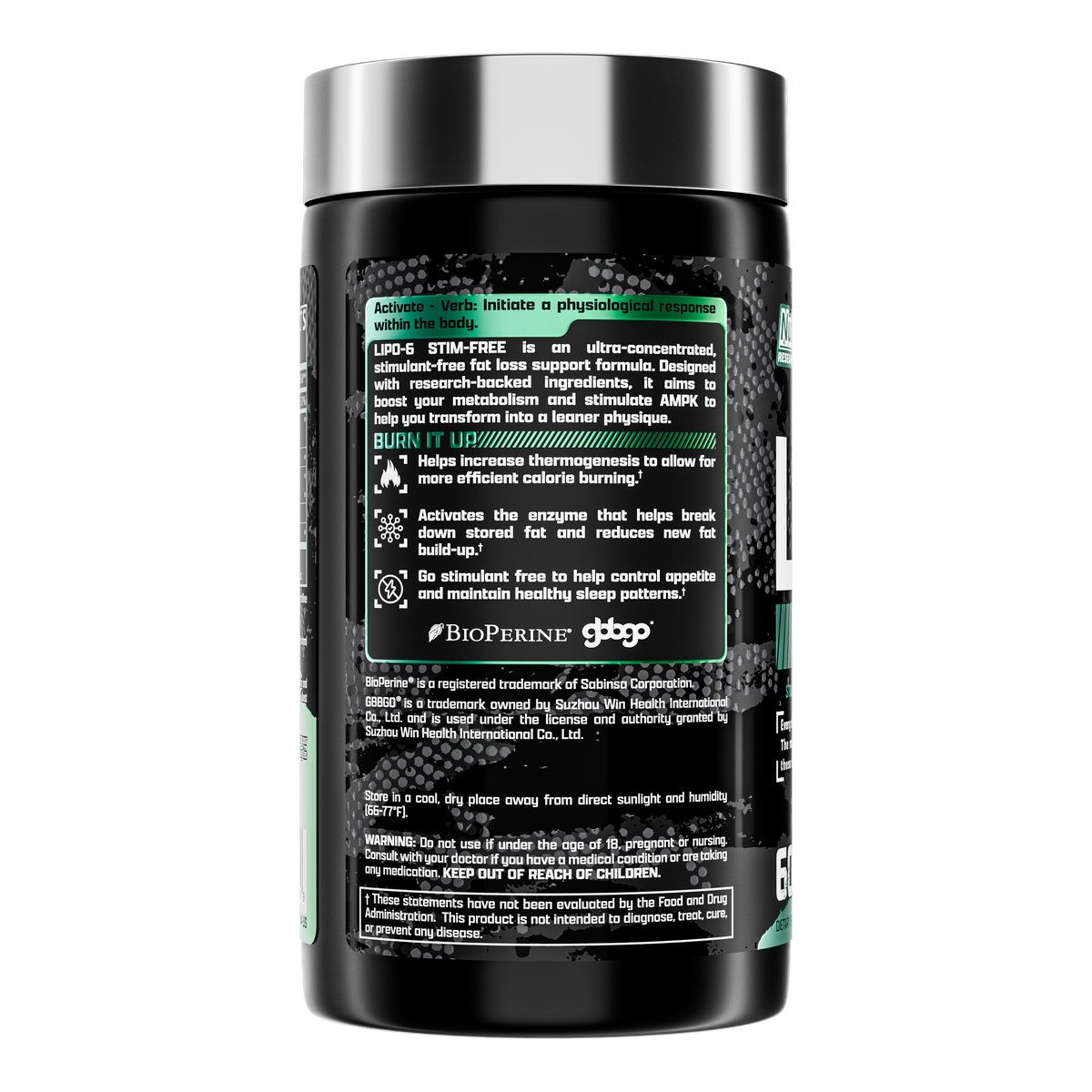 Nutrex Lipo-6 Black Stim-Free - panel de ingredientes