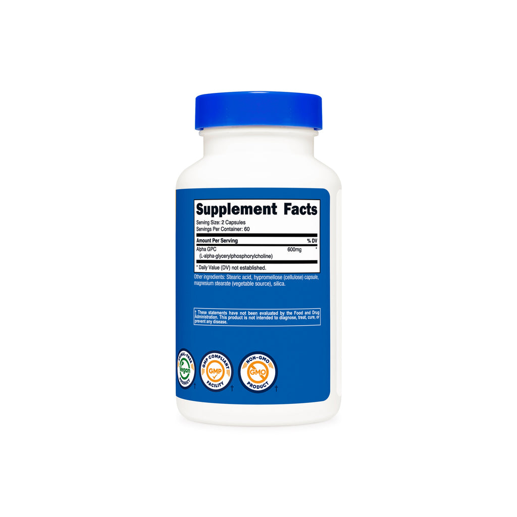 Nutricost Alpha GPC 600mg - Tabla de Suplementos