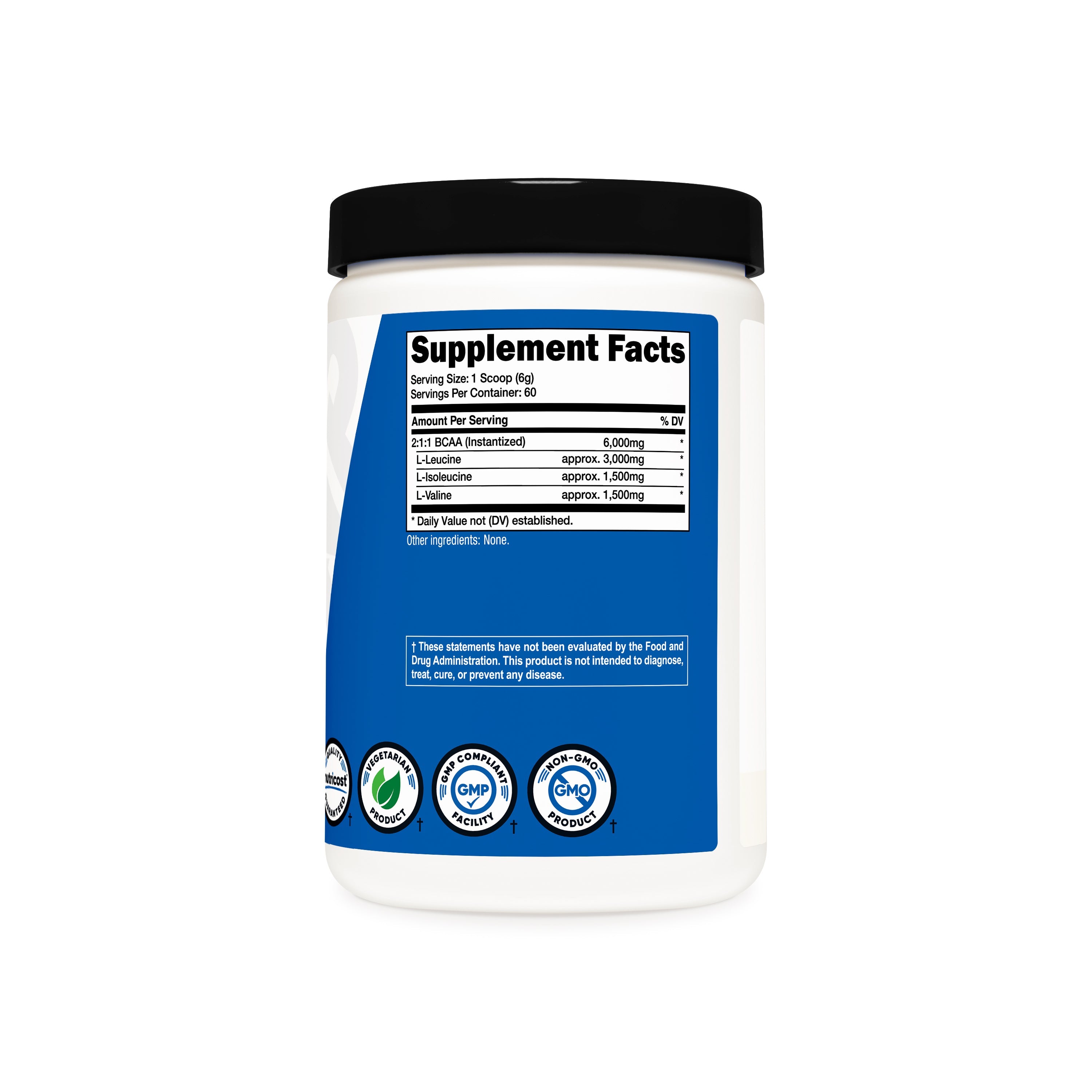 Tabla nutrimental Nutricost BCAA Sin Sabor