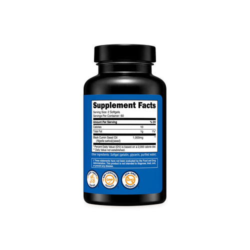 Nutricost Black Seed Oil 1000mg - Tabla de suplementos