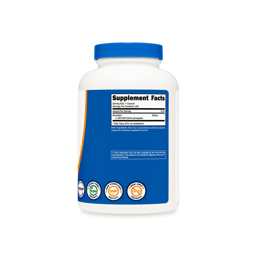 Nutricost Bromelain 550mg - tabla de informacion suplementaria