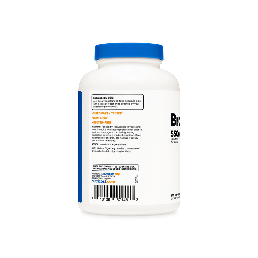 Nutricost Bromelain 550mg - modo de uso recomendado