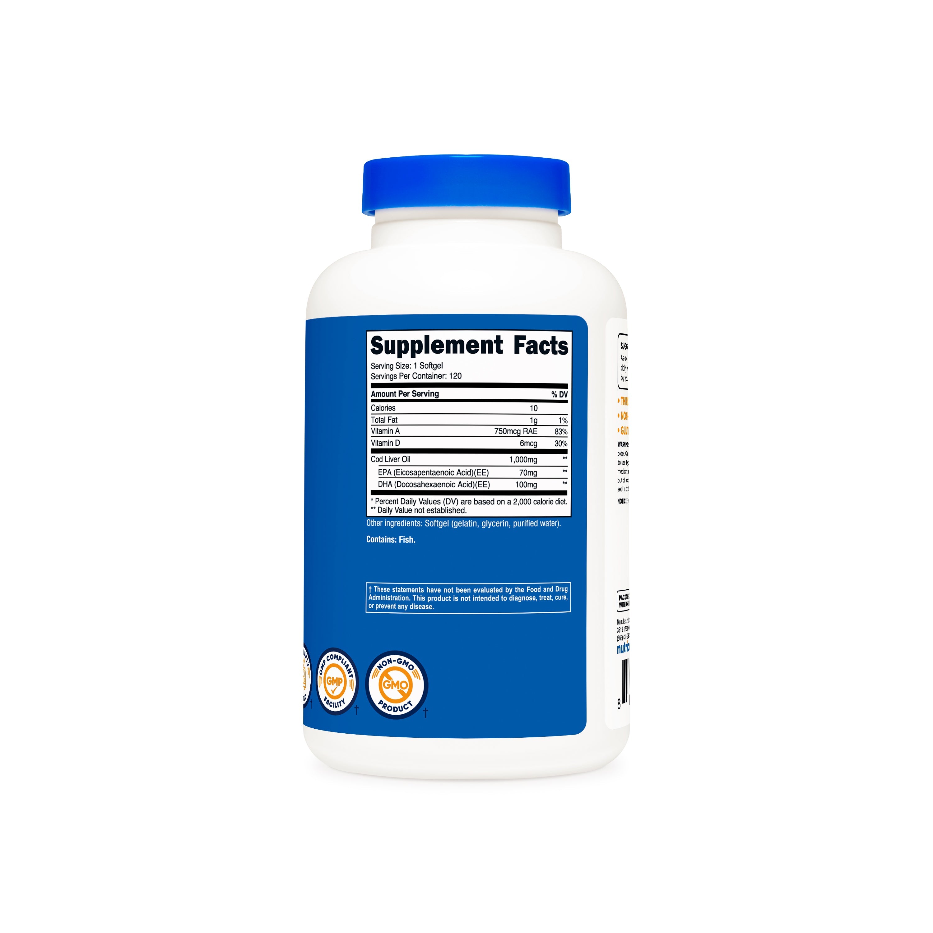 Nutricost Cod Liver Oil - Tabla de suplementos
