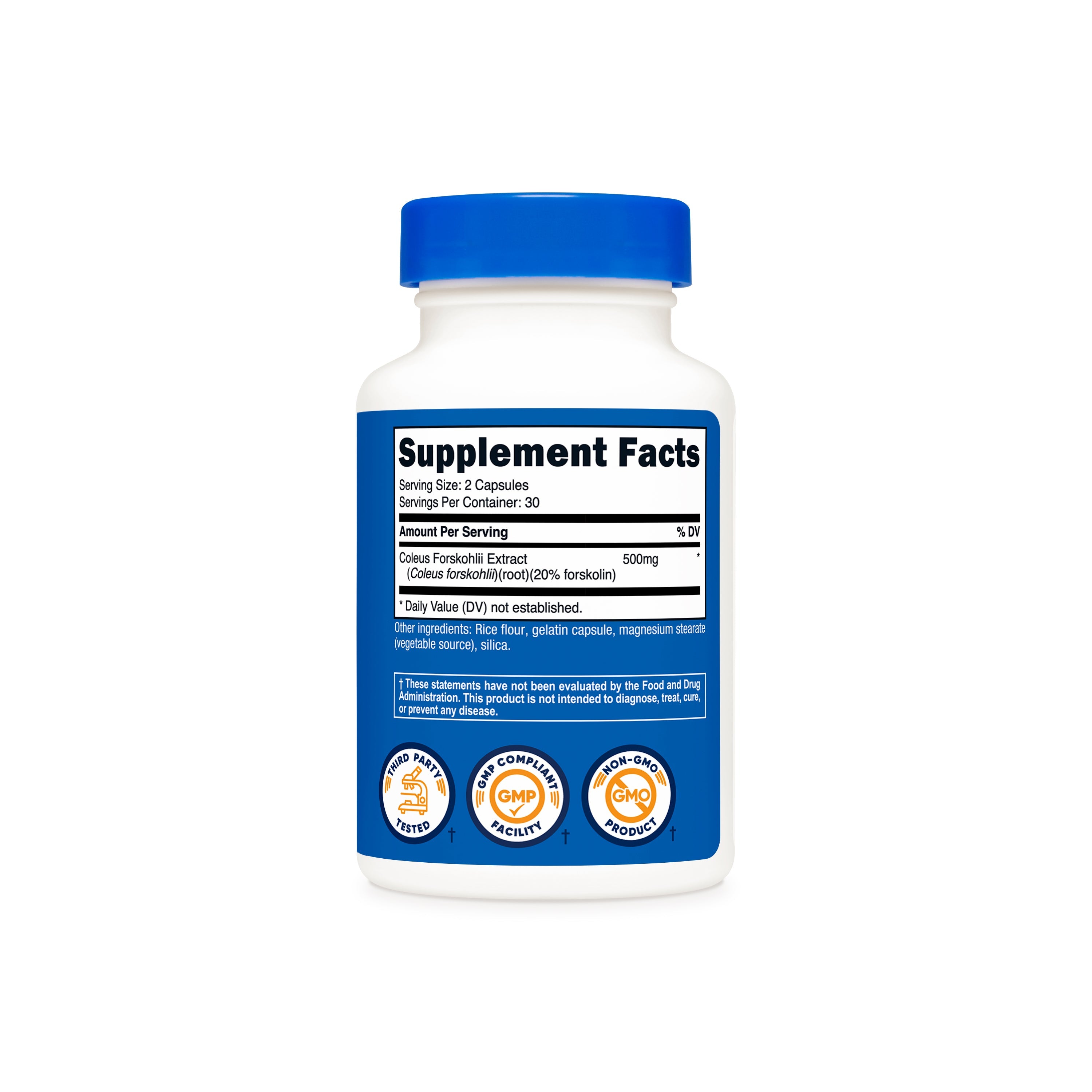 Tabla de suplementos Coleus Forskohlii Nutricost